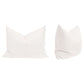 Tomi 34 Inch Set of 2 Boucle Accent Pillows, Down Fill, White Boucle Fabirc By Casagear Home