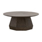 Tigo 42 Inch Coffee Table, Starburst Top, Octagonal Pedestal Base, Brown By Casagear Home