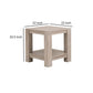 Gima 24 Inch Side End Table Solid Beechwood Top and Bottom Shelf Gray By Casagear Home BM317166