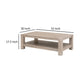 Gima 52 Inch Coffee Table Solid Beechwood Top and Bottom Shelf Gray By Casagear Home BM317167