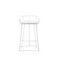 Cato 27 Inch Counter Stool White Faux Leather Set Low Back Metal Frame By Casagear Home BM317184