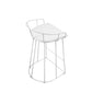 Cato 27 Inch Counter Stool, White Faux Leather Set, Low Back, Metal Frame By Casagear Home