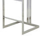 Suki 30 Inch Barstool Chair White Faux Leather Silver Stainless Steel By Casagear Home BM317186