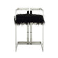 Suki 26 Inch Counter Stool Chair Black Faux Fur Silver Stainless Steel By Casagear Home BM317187