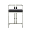 Suki 26 Inch Counter Stool Chair Gray Velvet Silver Stainless Steel Frame By Casagear Home BM317189