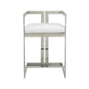 Suki 26 Inch Counter Stool Chair White Faux Leather Stainless Steel By Casagear Home BM317192