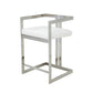 Suki 26 Inch Counter Stool Chair White Faux Leather Stainless Steel By Casagear Home BM317192