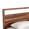 Lina Queen Size Bed with Plank Style Tall Headboard Modern Walnut Brown By Casagear Home BM317193