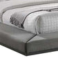 Noe Ruby California Size Bed Side Shelves Gray Upholstery Low Profile By Casagear Home BM317197