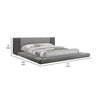 Noe Ruby California Size Bed Side Shelves Gray Upholstery Low Profile By Casagear Home BM317197