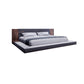 Noe Ruby California King Bed, Shelves, Low Profile, Gray Upholstery Brown By Casagear Home