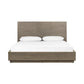 Cid Rain King Size Bed, Tall Panel Headboard, Low Profile, Gray Oak Veneer By Casagear Home