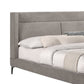 Cid Pie King Size Bed Pillow Headboard Gray Upholstery Black Metal By Casagear Home BM317202