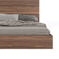 Noe Zid King Size Bed with Tall Headboard Low Profile Brown Walnut Veneer By Casagear Home BM317207