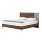 Leen Queen Size Bed with Tall Headboard Italian Faux Concrete Brown By Casagear Home BM317209