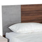 Leen Queen Size Bed with Tall Headboard Italian Faux Concrete Brown By Casagear Home BM317209