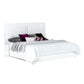 Cid Ryle Full Size Bed, Tall Headboard, Low Profile, Glossy White Finish By Casagear Home