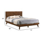 Soer King Size Platform Bed Chevron Pattern Solid Wood Walnut Brown By Casagear Home BM317220