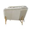 Reno Hue 49 Inch Accent Chair Chesterfield Tufted Gold Beige Velvet By Casagear Home BM317221