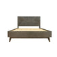 Cid Leno King Size Platform Bed Chevron Dark Brown Solid Acacia Wood By Casagear Home BM317224