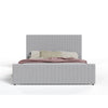 Tini King Size Platform Bed Gray Velvet Vertical Channel Tufted Upholstery By Casagear Home BM317238