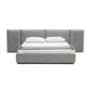 Noe Minn King Size Platform Bed with Gray Upholstered Tufted Wall Headboard By Casagear Home BM317241