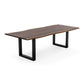 Cid Xue 102 Inch Dining Table, Live Edge, Rectangular, Metal, Brown, Black By Casagear Home