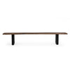 Cid Xue 102 Inch Dining Bench Brown Live Edge Rectangular Top Black Metal By Casagear Home BM317243