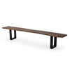 Cid Xue 102 Inch Dining Bench Brown Live Edge Rectangular Top Black Metal By Casagear Home BM317243