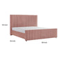 Tini King Platform Bed Vertical Channel Tufted Upholstery Pink By Casagear Home BM317244