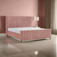 Tini Queen Platform Bed Vertical Channel Tufted Upholstery Pink By Casagear Home BM317245