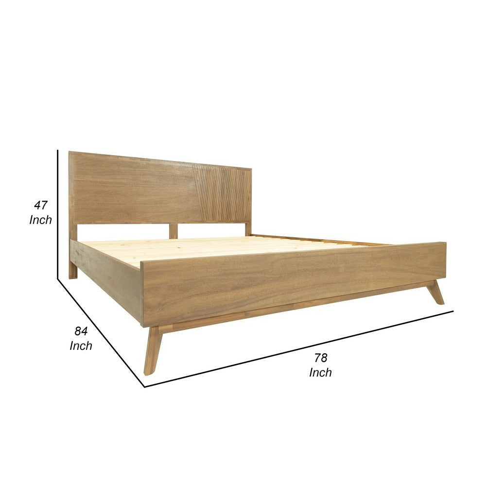 Cid Allie King Platform Bed Panel Headboard Walnut Brown Acacia Wood By Casagear Home BM317250