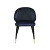 Dedi 22 Inch Side Dining Chairs Cushioned Wingback Set of 2 Blue Black Gold By Casagear Home BM317251