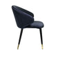 Dedi 22 Inch Side Dining Chairs Cushioned Wingback Set of 2 Blue Black Gold By Casagear Home BM317251