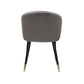 Dedi 22 Inch Side Dining Chair Cushioned Wingback Set of 2 Gray Black Gold By Casagear Home BM317252