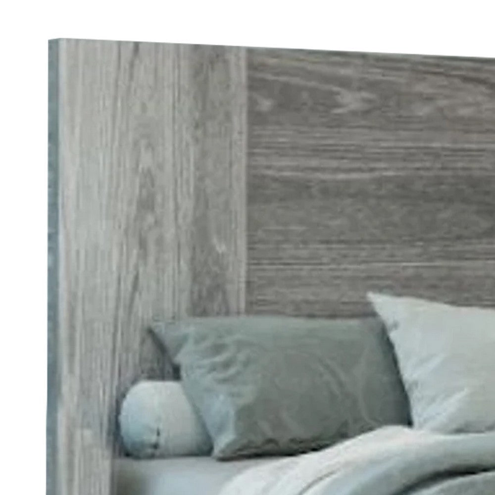 Noe Zid Queen Size Platform Bed Panel Headboard Elm Gray Finish Modern By Casagear Home BM317255