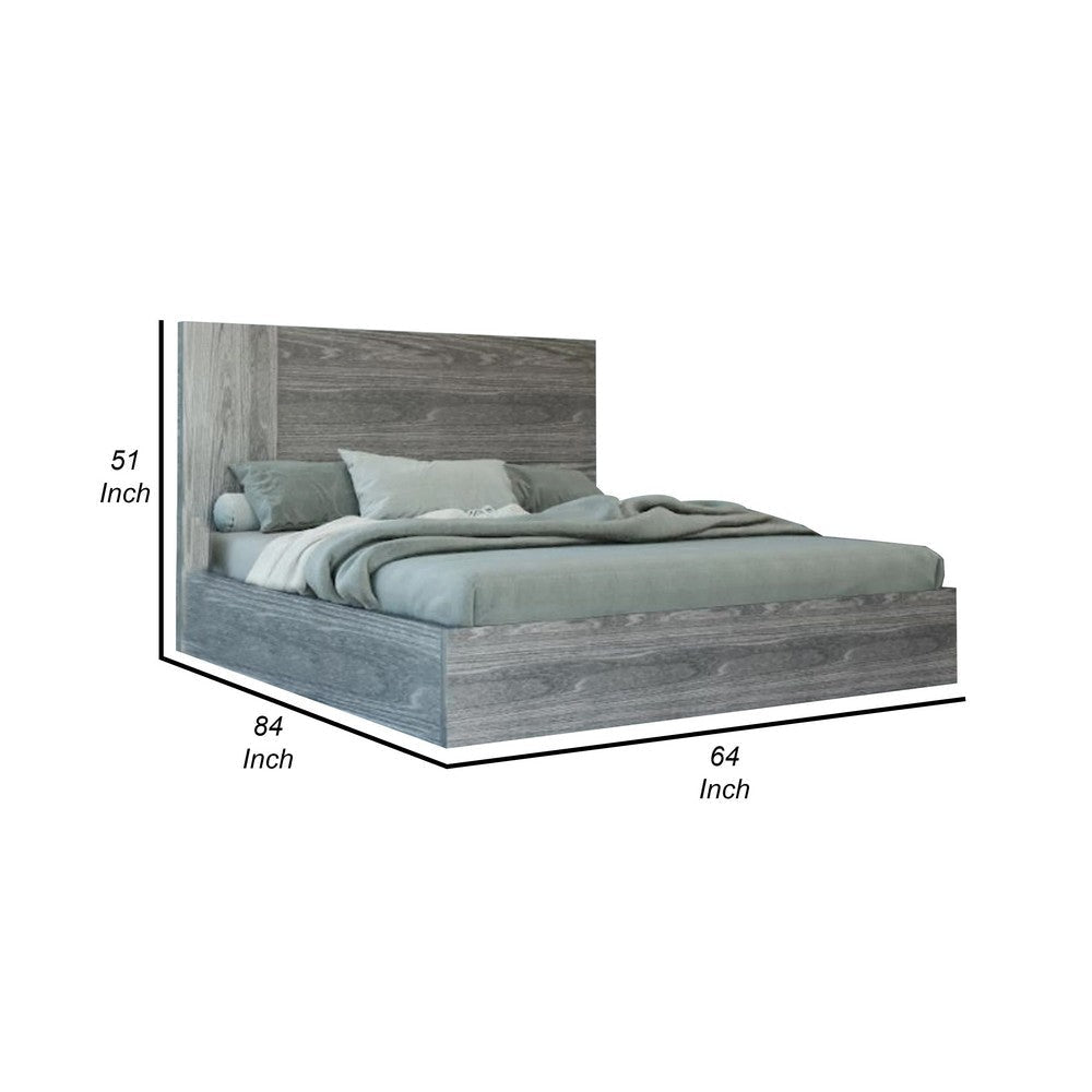 Noe Zid Queen Size Platform Bed Panel Headboard Elm Gray Finish Modern By Casagear Home BM317255