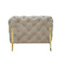 Vigo 50 Inch Accent Chair Chesterfield Button Tufted Design Gold Beige By Casagear Home BM317258