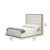 Cid Jess Queen Platform Bed White Tufted Faux Leather Walnut Brown By Casagear Home BM317264