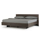 Sano Queen Platform Bed Solid Aged Oak Panel Dark Brown Oil Rubbed Finish By Casagear Home BM317268