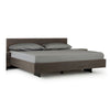 Sano Queen Platform Bed, Solid Aged Oak Panel, Dark Brown Oil Rubbed Finish By Casagear Home