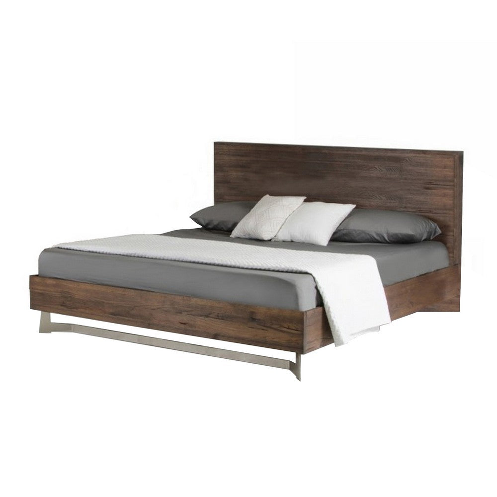 Cabi Queen Platform Bed Solid Oil Rubbed Aged Oak Rustic Brown Finish By Casagear Home BM317270