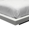 Queen Platform Bed Crosshatch White Faux Leather Upholstered Headboard By Casagear Home BM317272