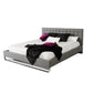 Ani King Size Platform Bed Plush Tufted Gray Faux Leather Upholstery By Casagear Home BM317279