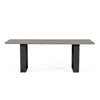 87 Inch Dining Table Rectangular Top Open Metal Panel Gray Oak Black By Casagear Home BM317284