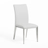 18 Inch Dining Side Chair Set of 2 Plush White Faux Leather Seat Metal By Casagear Home BM317286