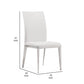 18 Inch Dining Side Chair Set of 2 Plush White Faux Leather Seat Metal By Casagear Home BM317286