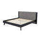 Pio King Size Bed Gray Upholstered Headboard Black Angled Rubberwood Legs By Casagear Home BM317300