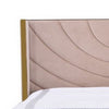 Reno King Bed Half Loop Pink Velvet Upholstered Headboard Gold Metal By Casagear Home BM317306