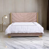 Reno King Bed Half Loop Pink Velvet Upholstered Headboard Gold Metal By Casagear Home BM317306